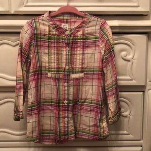 Plaid button down long sleeve shirt